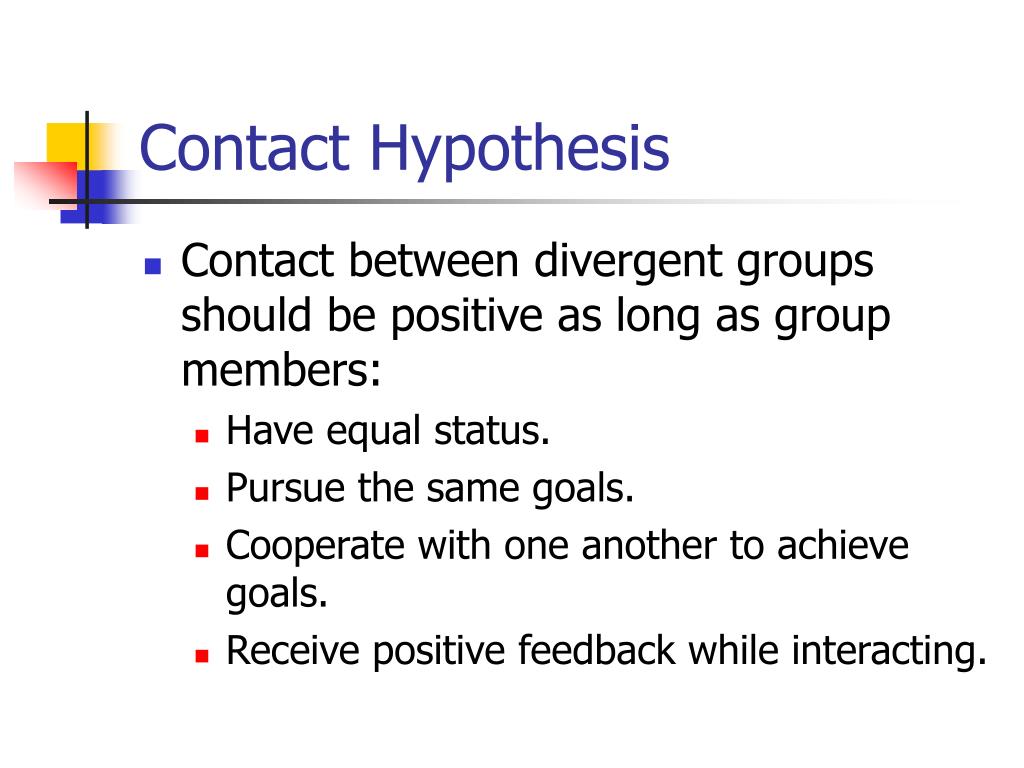 contact hypothesis psychology examples