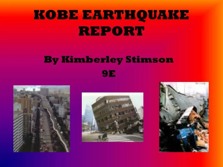 kobe earthquake report n.