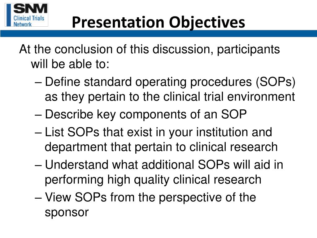 clinical research site sops
