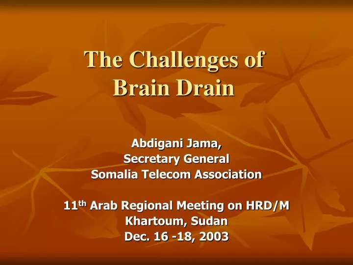 the challenges of brain drain n.