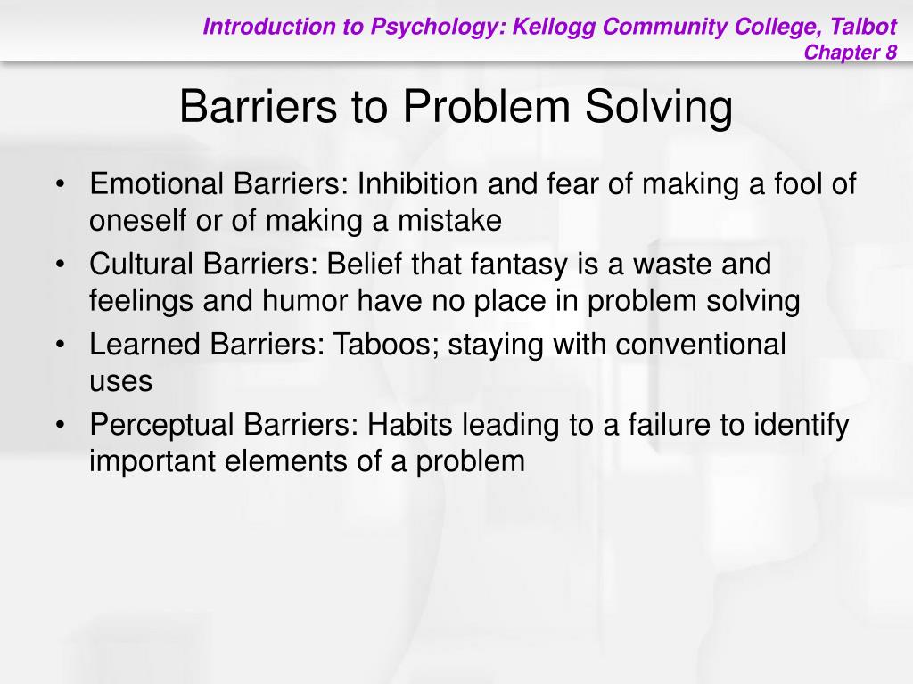 barriers to problem solving pdf