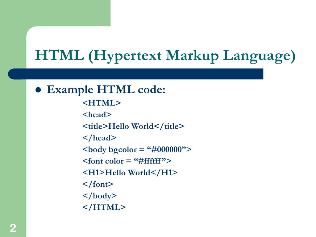 html language presentation