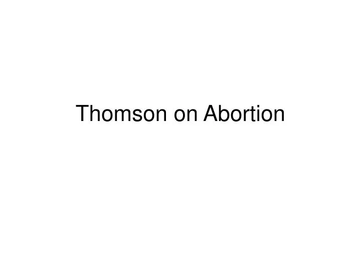 thomson on abortion n.