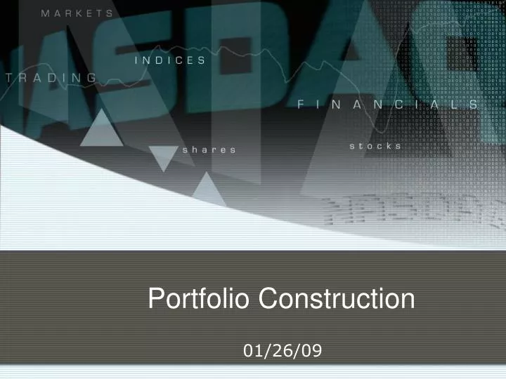 portfolio construction n.