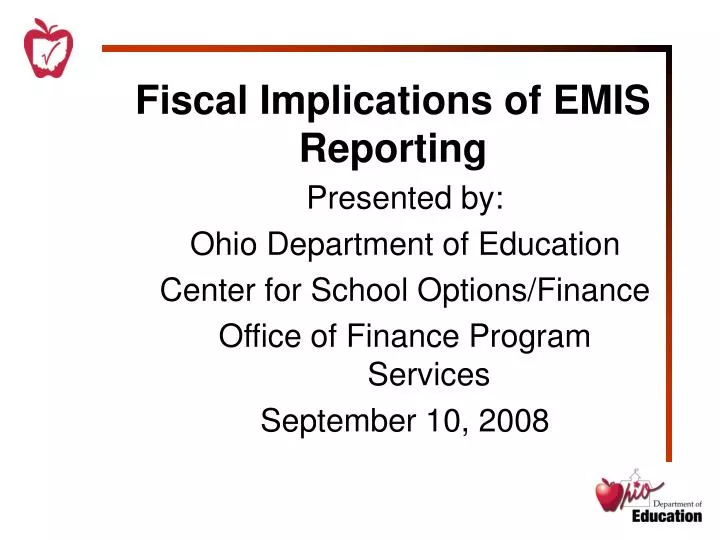 fiscal implications of emis reporting n.