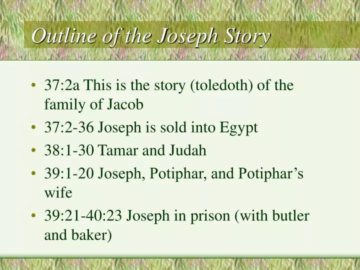 outline of the joseph story n.