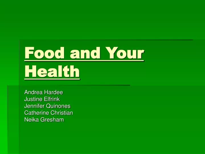 food and your health n.