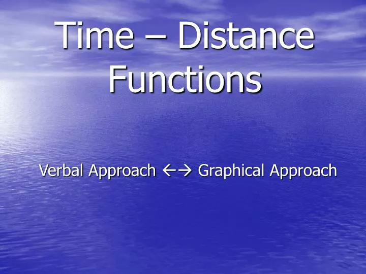 time distance functions n.
