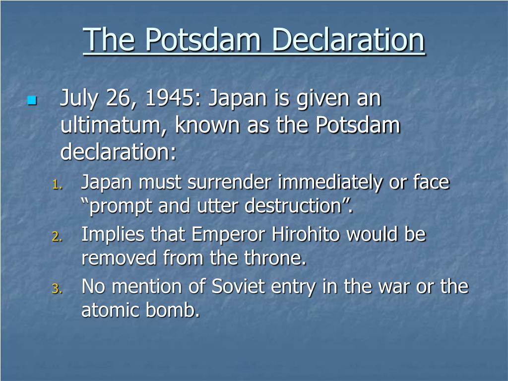 PPT Potsdam and the Decision to Drop the Bomb PowerPoint Presentation ID278943