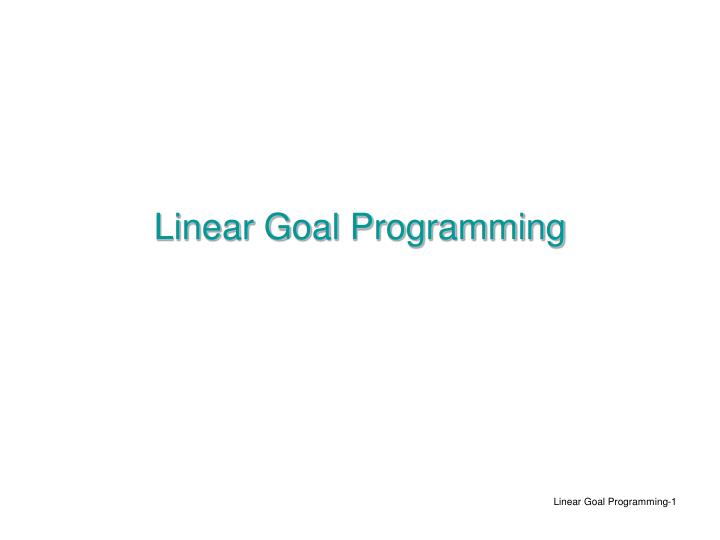 linear goal programming n.