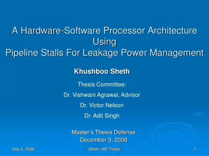 a hardware software processor architecture using pipeline stalls for leakage power management n.