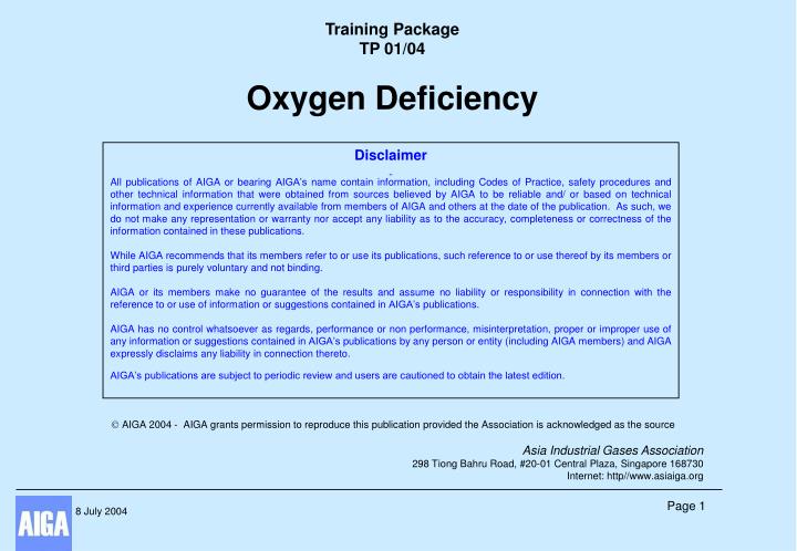 PPT - Training Package TP 01/04 Oxygen Deficiency PowerPoint ...