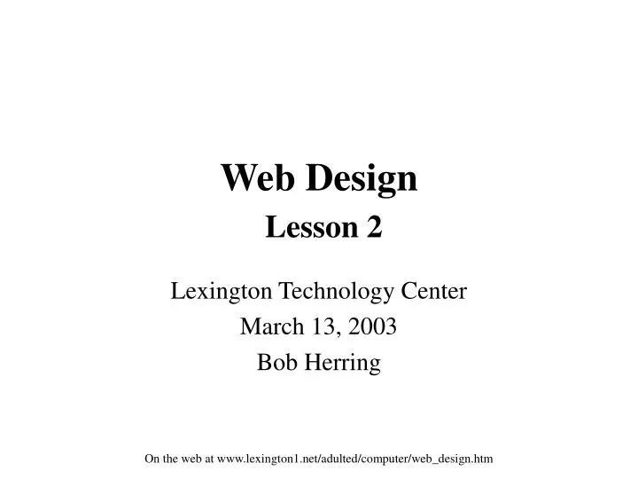 web design lesson 2 n.