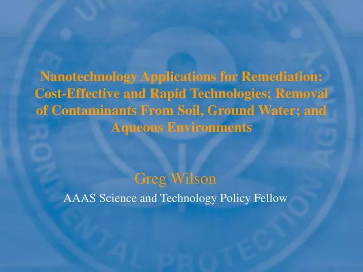 greg wilson aaas science and technology policy fellow n.