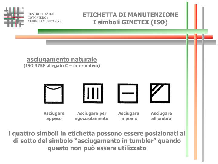 Ppt cciaa di milano “giornate di studio su etichettatura e ... Simboli asciugatura capi