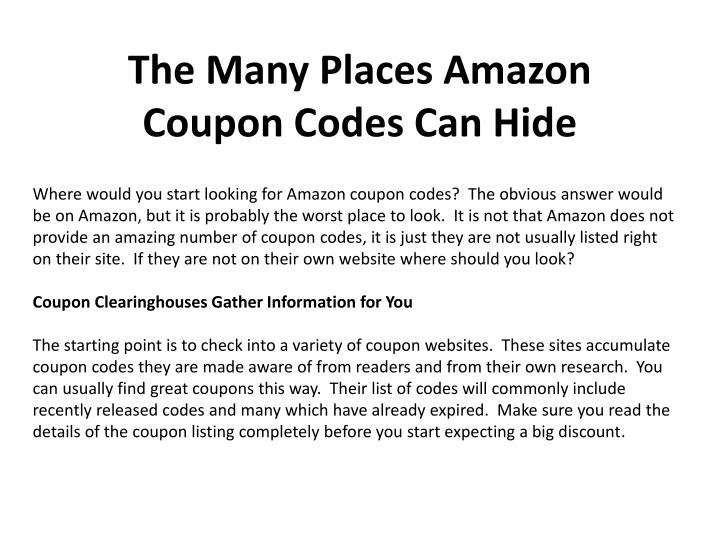 the many places amazon coupon codes can hide n.