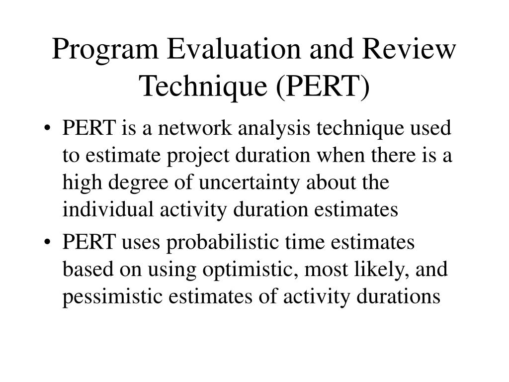 PPT Program Evaluation And Review Technique PERT PowerPoint 