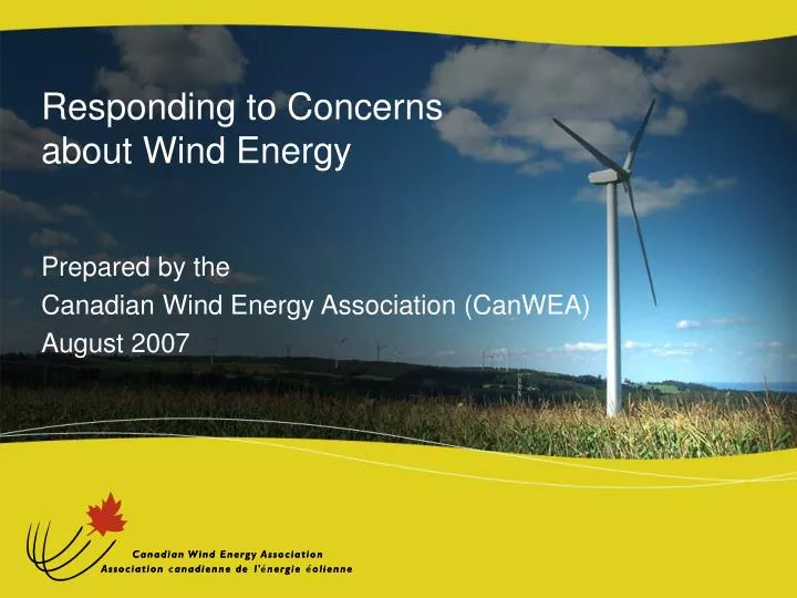 responding to concerns about wind energy n.