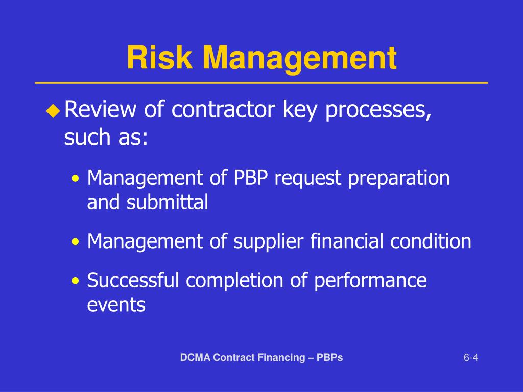 PPT - Lesson 6: Risk Management of Performance-Based Payments