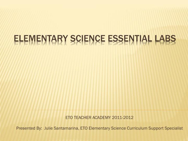 PPT Elementary Science Essential Labs PowerPoint Presentation Free 