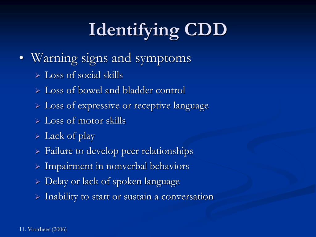 PPT - Childhood Disintegrative Disorder: An Overview and ...