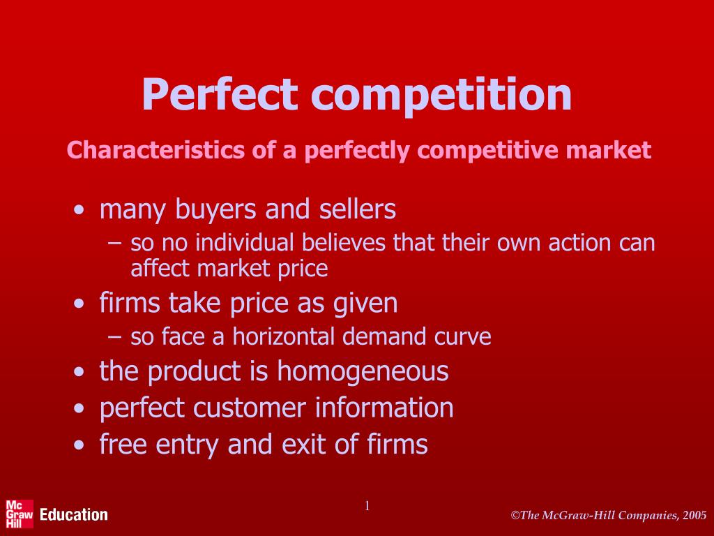 what are characteristics of perfect competition