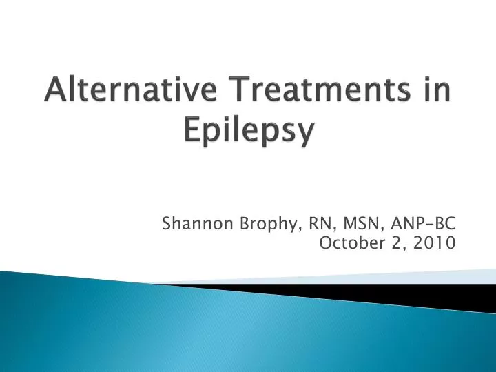 alternative treatments in epilepsy n.