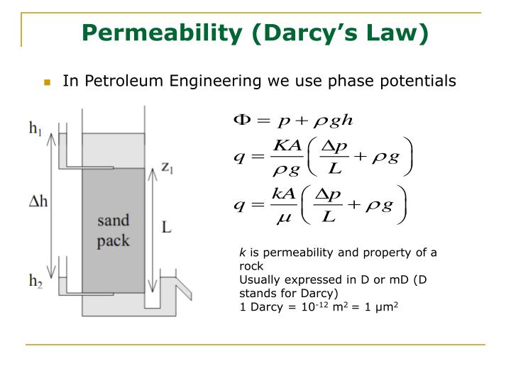 PPT - Single phase flow in porous media: Darcy’s law PowerPoint ...