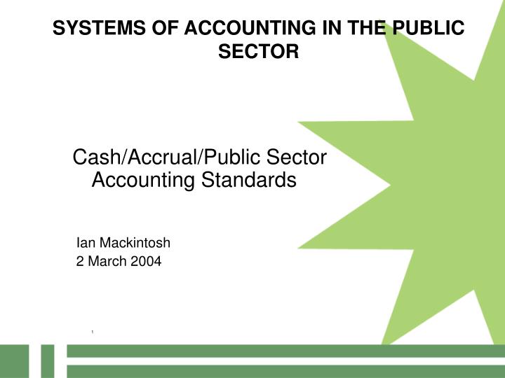 systems of accounting in the public sector n.