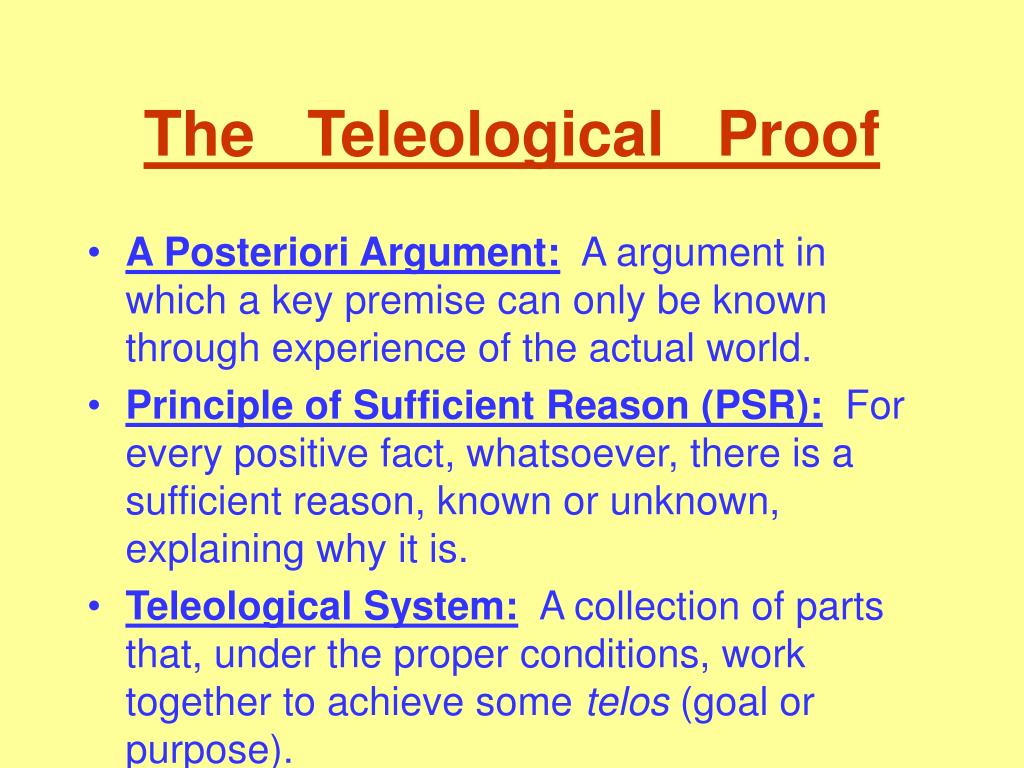 PPT - The Teleological Proof PowerPoint Presentation, free download -  ID:283707