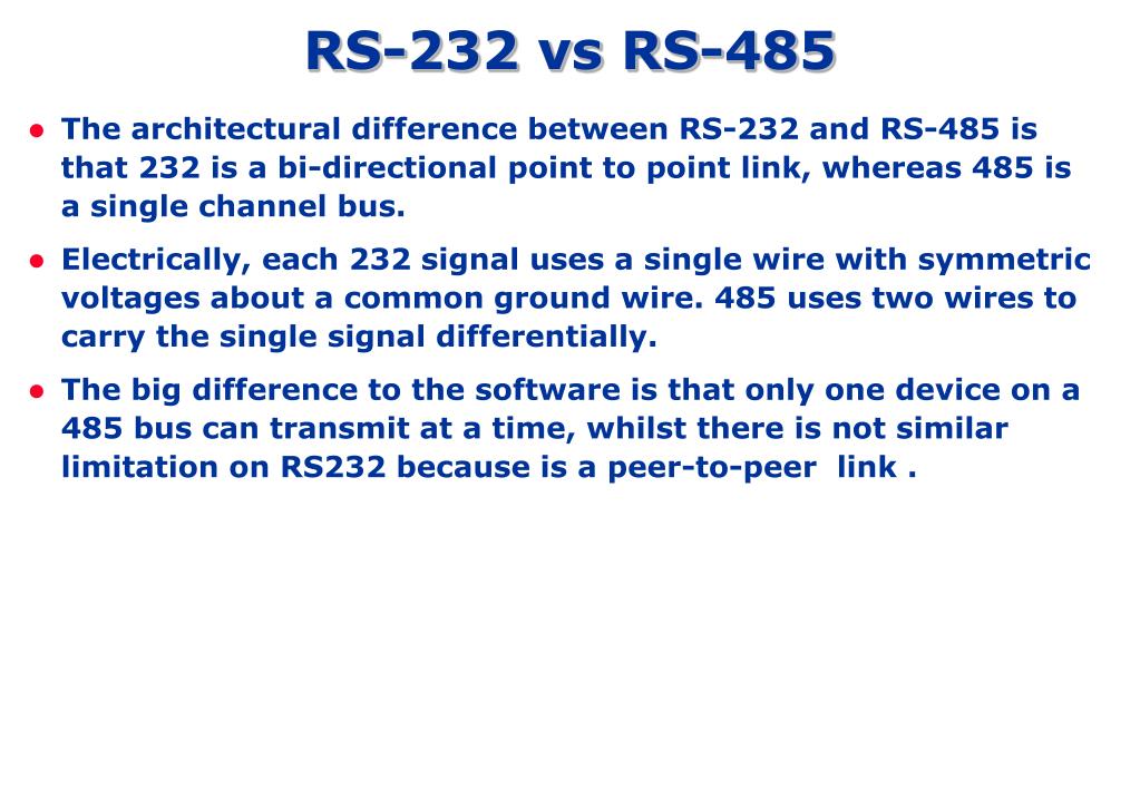 Whats The Difference Between The Rs 232 And Rs 485 Serial Interfaces ...
