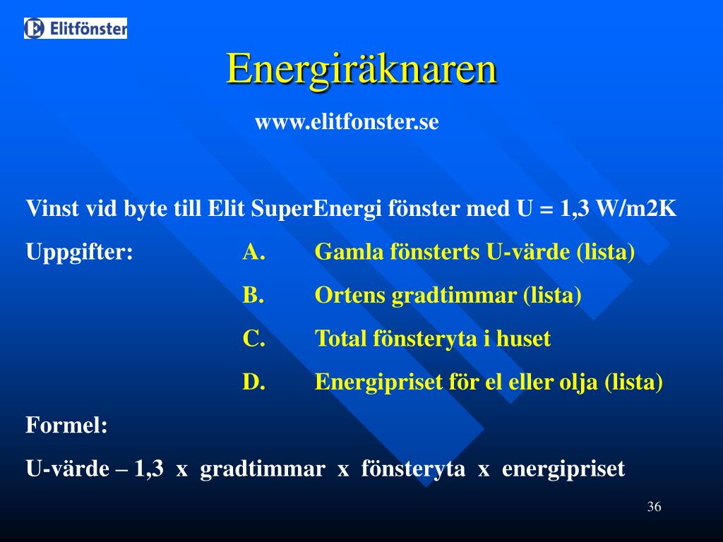 PPT - Värmeenergi och energifönster PowerPoint Presentation, free ...