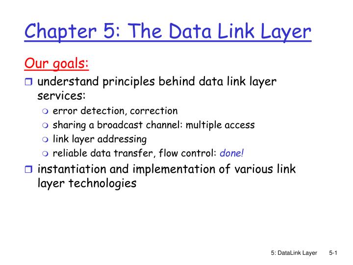 chapter 5 the data link layer n.