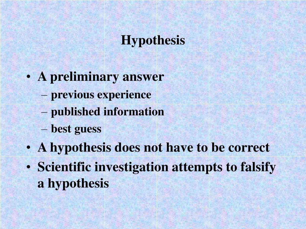 definition of hypothesis in biology