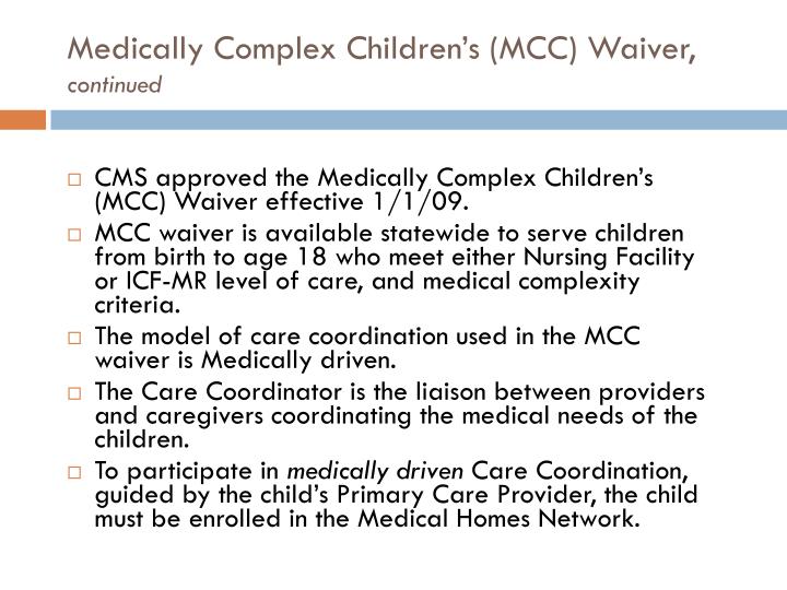 PPT Medically Complex Children’s Waiver PowerPoint Presentation ID