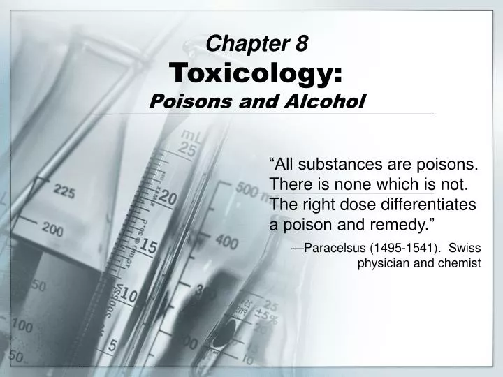 chapter 8 toxicology poisons and alcohol n.