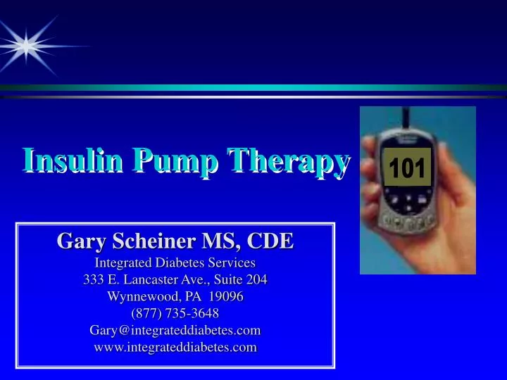 PPT Insulin Pump Therapy PowerPoint Presentation, free download ID