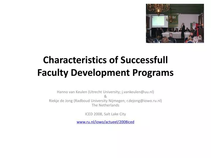characteristics of successfull faculty development programs n.