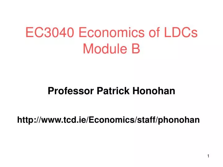 ec3040 economics of ldcs module b n.