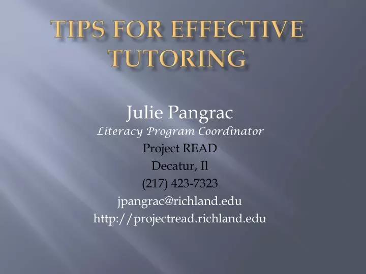 tips for effective tutoring n.