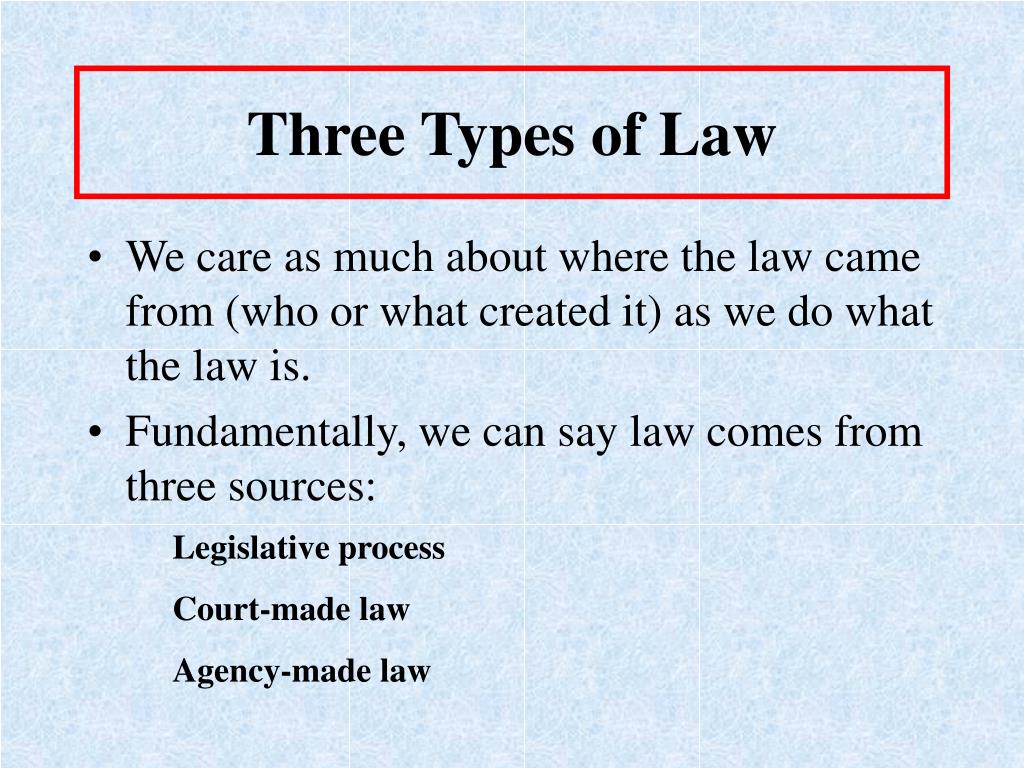types of law presentation
