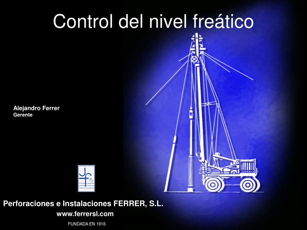 PPT - Control del nivel freático PowerPoint Presentation, free download -  ID:285774