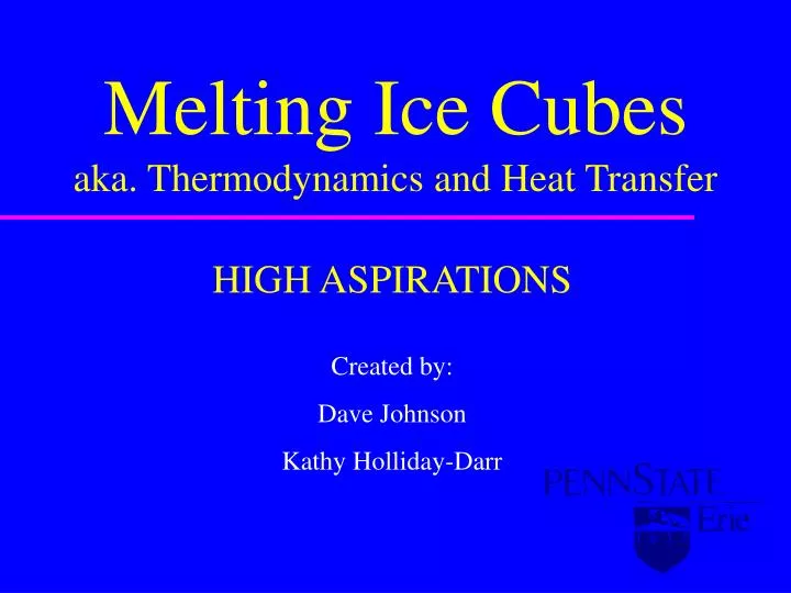 melting ice cubes aka thermodynamics and heat transfer n.