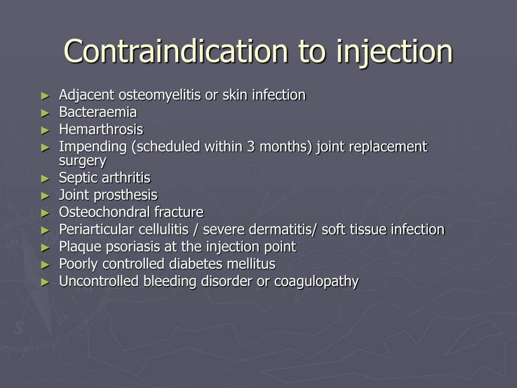 steroid injection contraindications