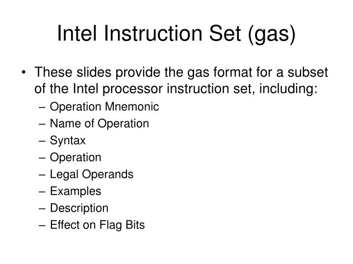 intel instruction set gas n.