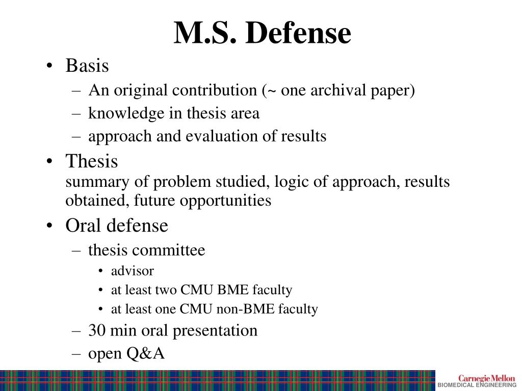 oral defense of thesis oral defense of thesis