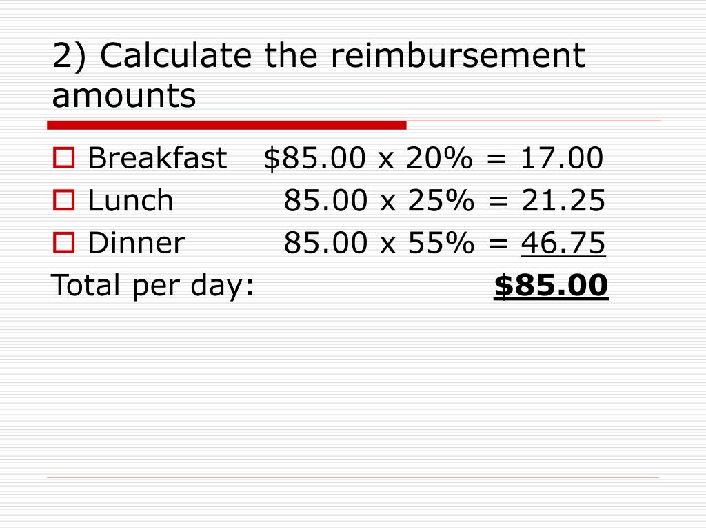 travel reimbursement how to calculate