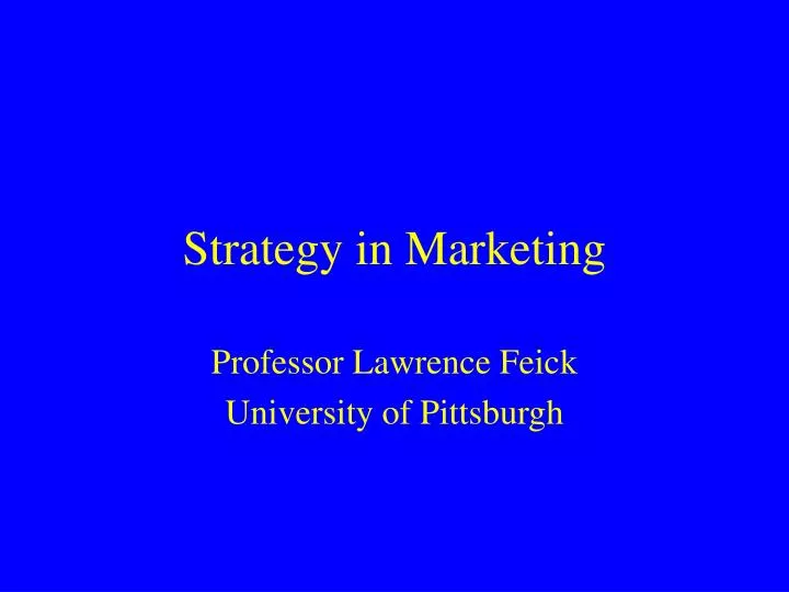 strategy in marketing n.