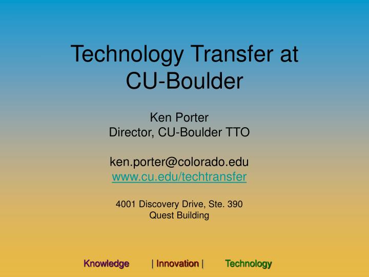 technology transfer at cu boulder n.