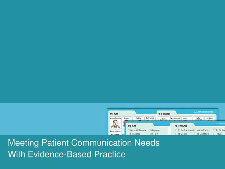 meeting patient communication needs with evidence based practice n.